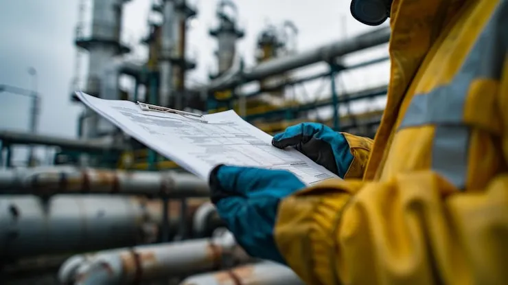 Operario planta de gas